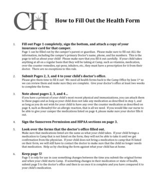 Camp Health Form