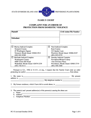 Rhode Island Domestic Violence Protection Order