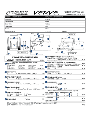 Wheelchair Order Form