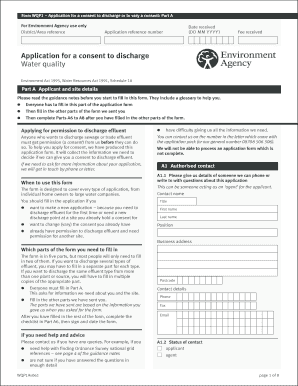 UK Application for Consent to Discharge Effluent