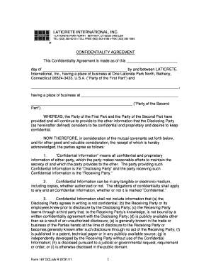 Confidentiality Agreement