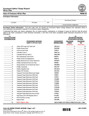 Investment Option Change Request Form