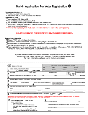 Tennessee Voter Registration Form
