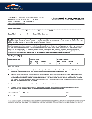 Change of Major/Program Form