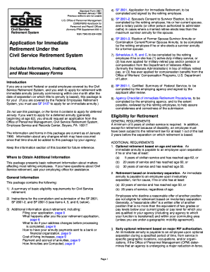 SF 2801 Application for Immediate Retirement