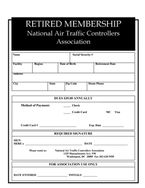 Retired Membership Application