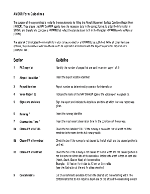 Aircraft Movement Surface Condition Report Form