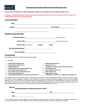 ACH Payment Authorization Form