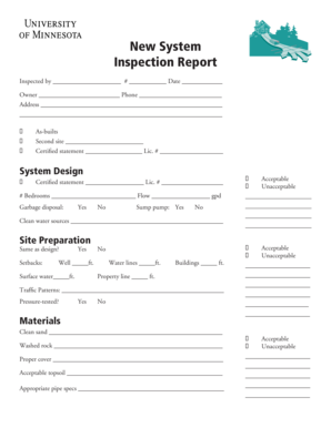 Septic System Inspection Report