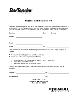 Reseller Qualification Form