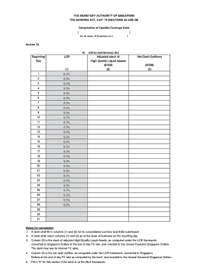 Singapore Liquidity Coverage Ratio Form