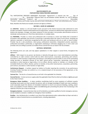 Participating Vision Provider Agreement