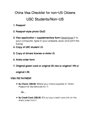 China Visa Application Form