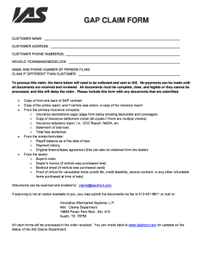 GAP Claim Form