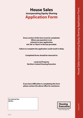 House Sales Incorporating Equity Sharing Application Form