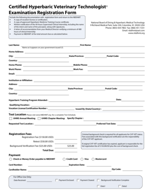 Include the following documentation with registration form and return to the NBDHMT - nbdhmt