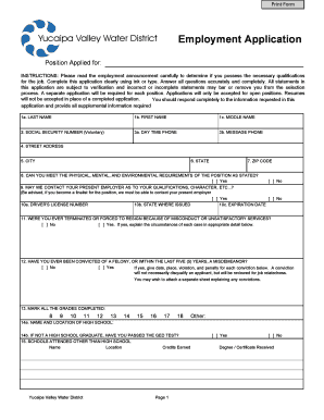 Employment Application Form