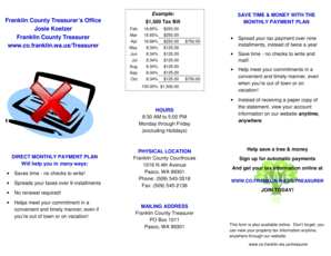 Franklin County Tax Bill Monthly Payment Plan