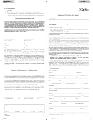 Client Investment Profile Joint Account