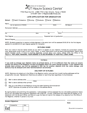 Late Application for Graduation