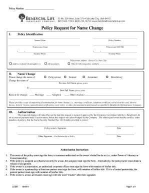 Policy Request for Name Change