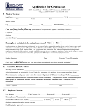 Application for Graduation