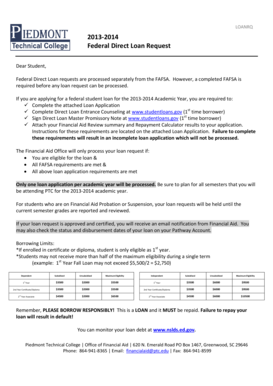 Federal Direct Loan Request Form