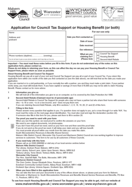 Council Tax Support or Housing Benefit Application