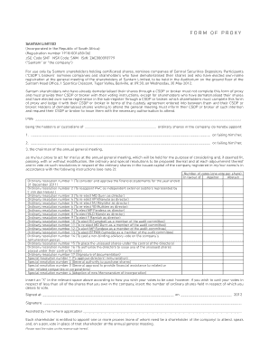 Santam Proxy Form