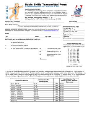 Basic Skills Transmittal Form