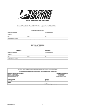 US Figure Skating Merchandise Order Form