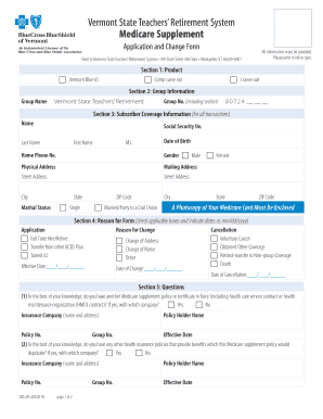 Vermont Medicare Supplement Application