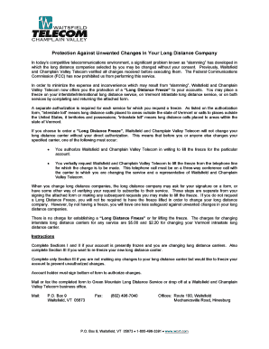 Long Distance Carrier Freeze Form