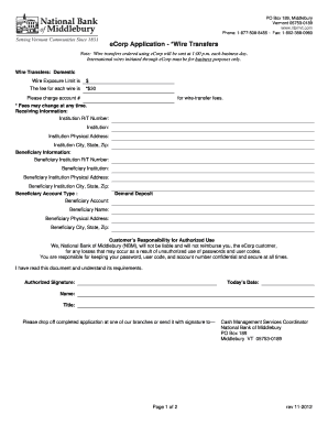 eCorp Wire Transfer Application