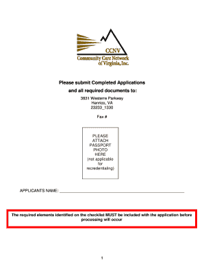 CCNV Credentialing Application