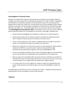 Acknowledgment of Paternity Form