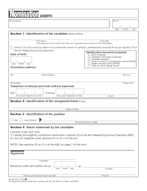 School Board Nomination Papers