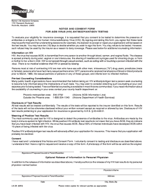 HIV Testing Consent Form