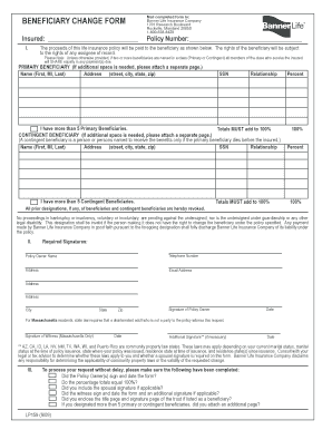 Beneficiary Change Form