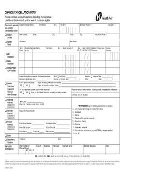 Health Net Change/Cancellation Form