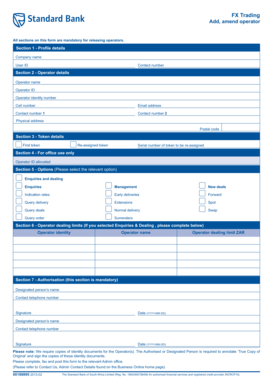 FX Trading Operator Form