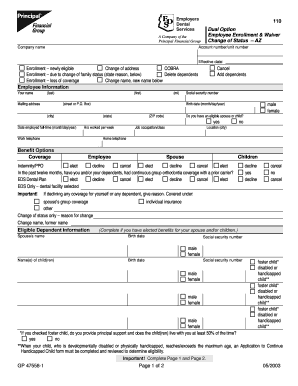 Employee Dental Enrollment and Waiver Form