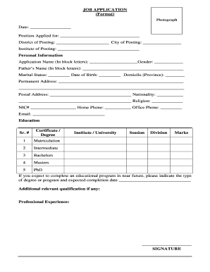Job Application Form