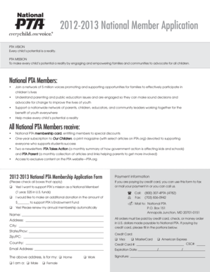 2012-2013 National PTA Membership Application