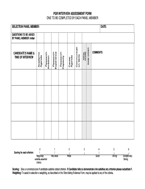 PDR Interview Assessment Form