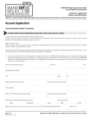 SMART529 College Savings Plan Application
