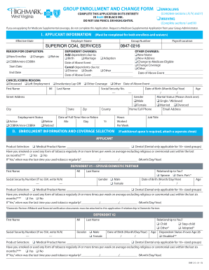 Group Enrollment and Change Form
