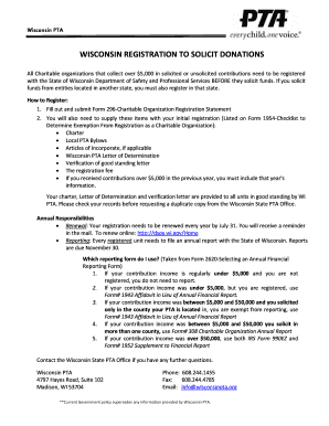 Wisconsin Charitable Organization Registration