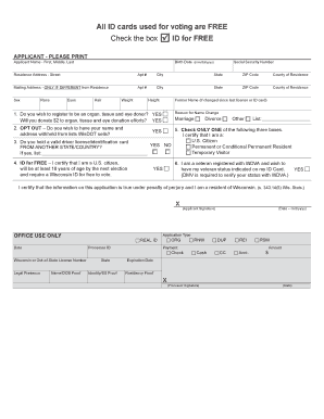 Wisconsin Voter ID Application