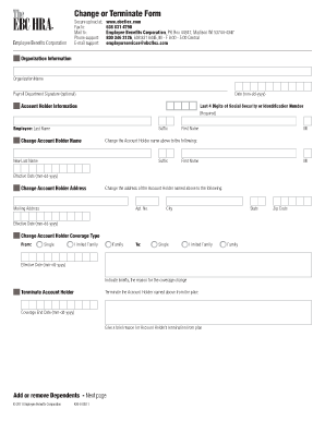 EBC HRA Change or Terminate Form